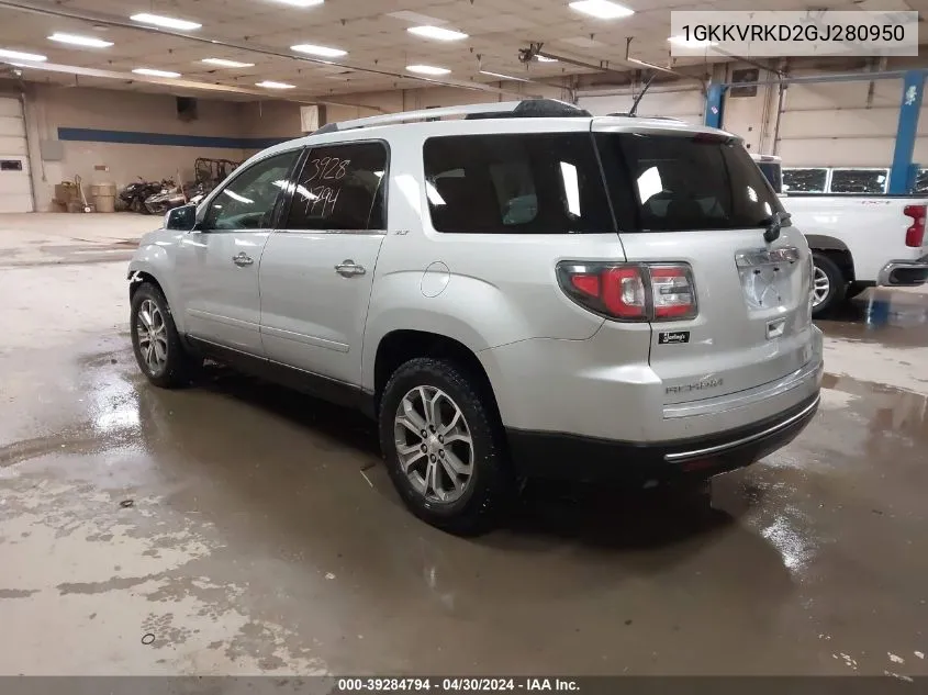 2016 GMC Acadia Slt-1 VIN: 1GKKVRKD2GJ280950 Lot: 39284794