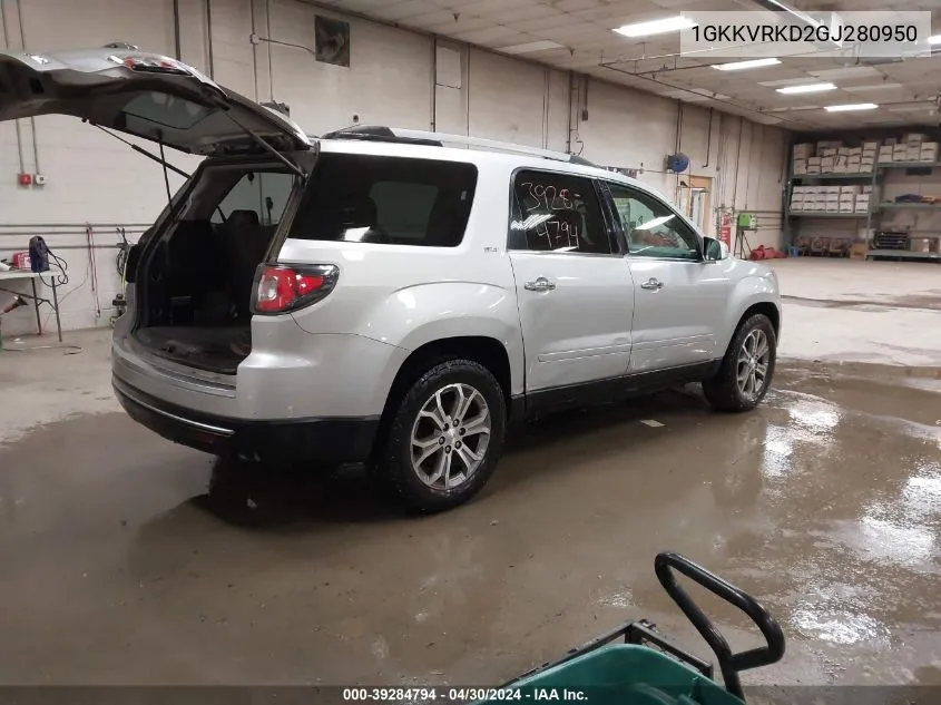 2016 GMC Acadia Slt-1 VIN: 1GKKVRKD2GJ280950 Lot: 39284794