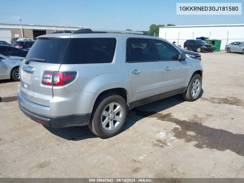 2016 GMC Acadia Sle-1 VIN: 1GKKRNED3GJ181580 Lot: 39647642