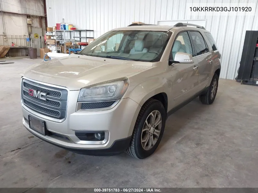 1GKKRRKD3GJ101920 2016 GMC Acadia Slt-1