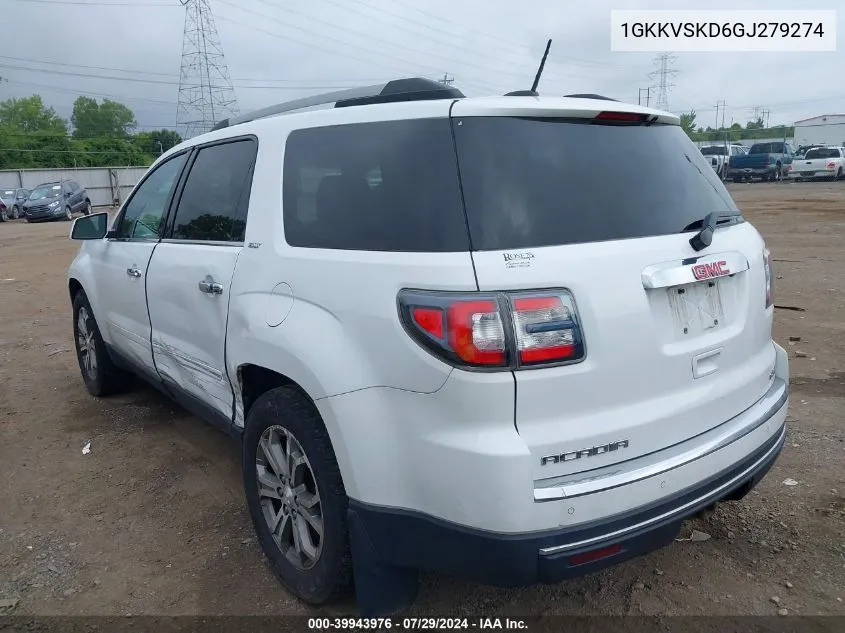 2016 GMC Acadia Slt-2 VIN: 1GKKVSKD6GJ279274 Lot: 39943976