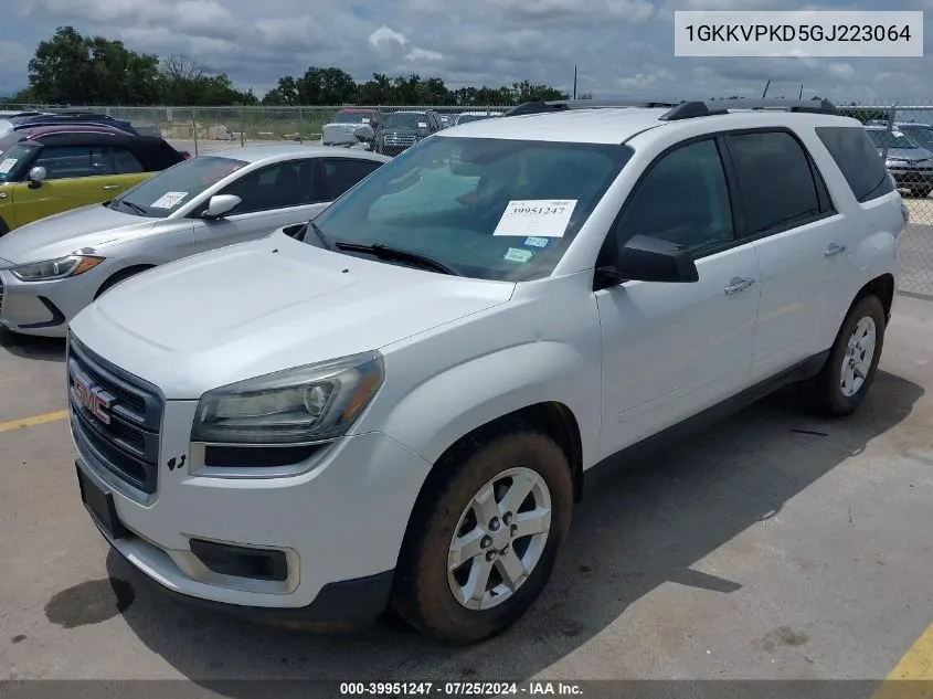 2016 GMC Acadia Sle-2 VIN: 1GKKVPKD5GJ223064 Lot: 39951247