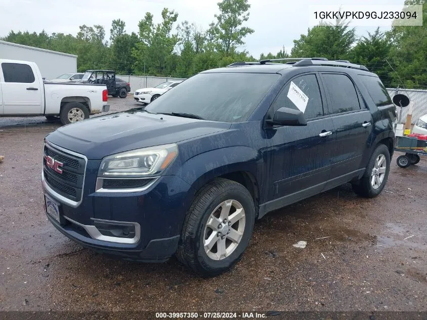 2016 GMC Acadia Sle-2 VIN: 1GKKVPKD9GJ233094 Lot: 39957350