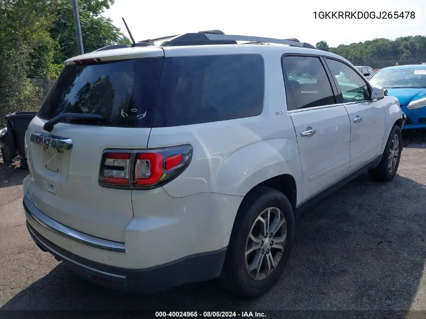 1GKKRRKD0GJ265478 2016 GMC Acadia Slt-1