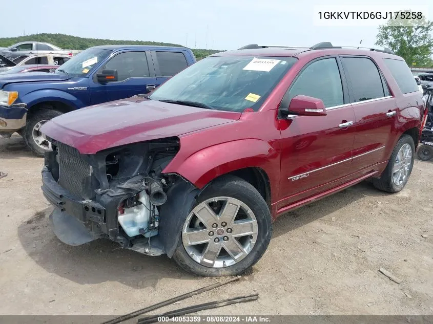 1GKKVTKD6GJ175258 2016 GMC Acadia Denali