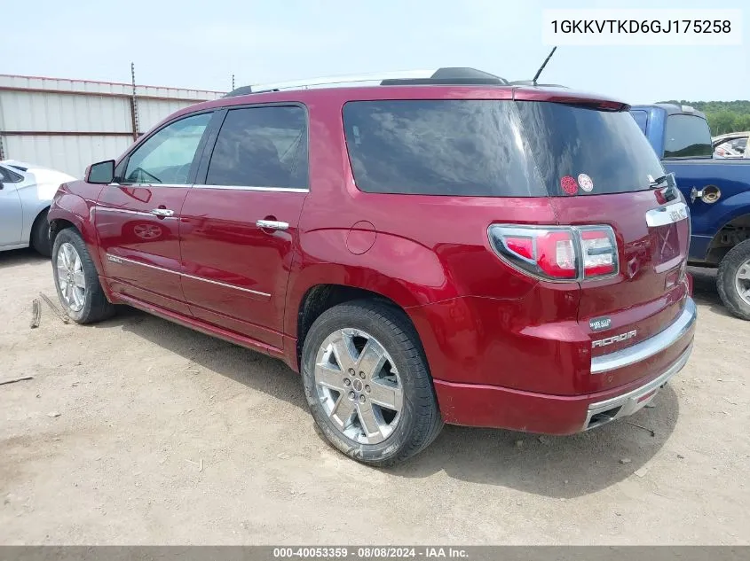 1GKKVTKD6GJ175258 2016 GMC Acadia Denali