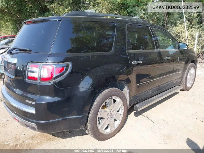 2016 GMC Acadia Denali VIN: 1GKKVTKD0GJ232599 Lot: 40223967