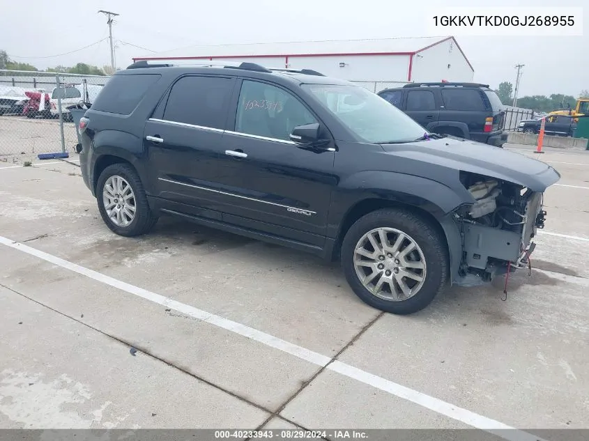 2016 GMC Acadia Denali VIN: 1GKKVTKD0GJ268955 Lot: 40233943