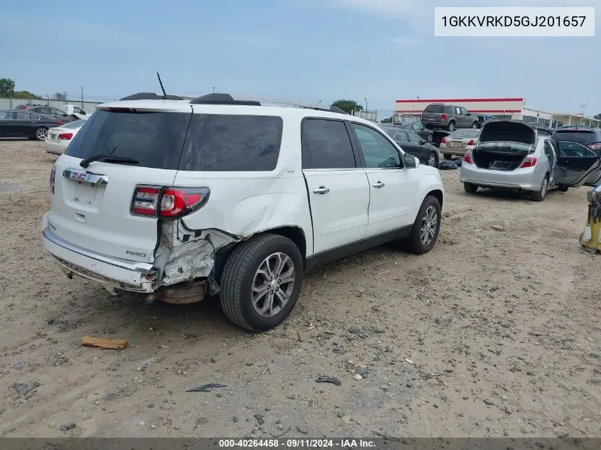 2016 GMC Acadia Slt-1 VIN: 1GKKVRKD5GJ201657 Lot: 40264458