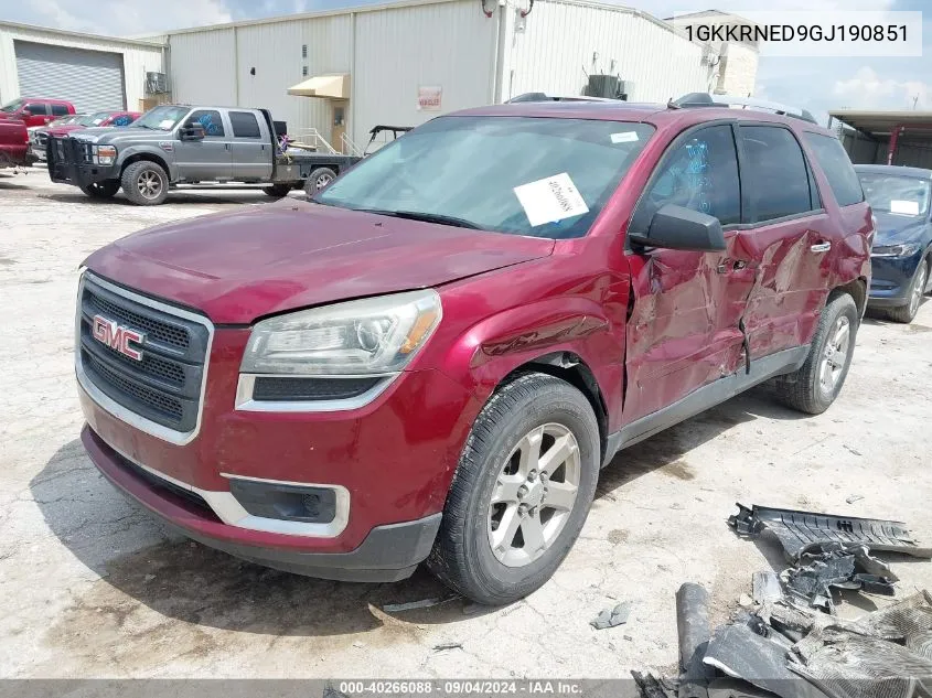 1GKKRNED9GJ190851 2016 GMC Acadia Sle