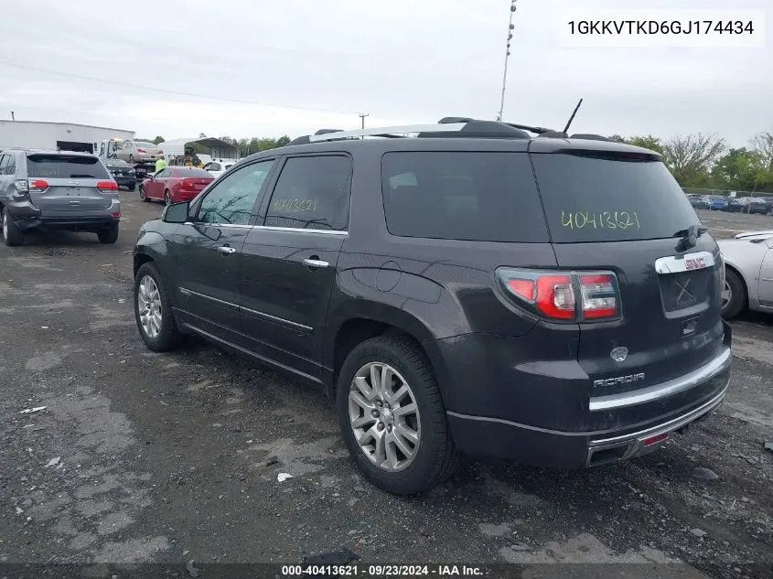 2016 GMC Acadia Denali VIN: 1GKKVTKD6GJ174434 Lot: 40413621