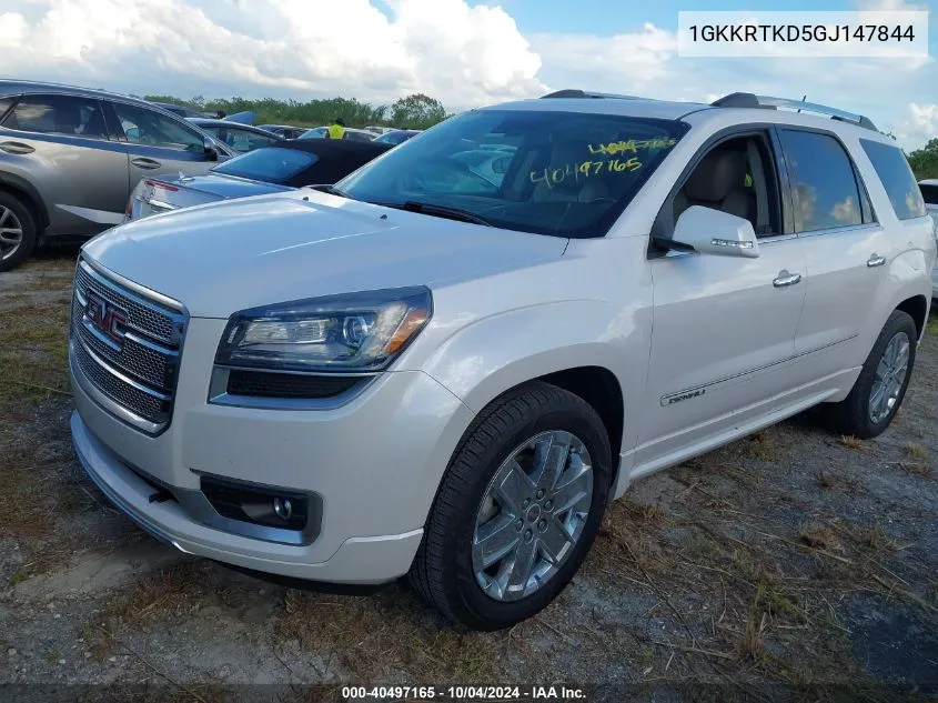 2016 GMC Acadia Denali VIN: 1GKKRTKD5GJ147844 Lot: 40497165