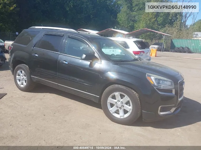 2016 GMC Acadia Sle VIN: 1GKKVPKD6GJ148990 Lot: 40549715