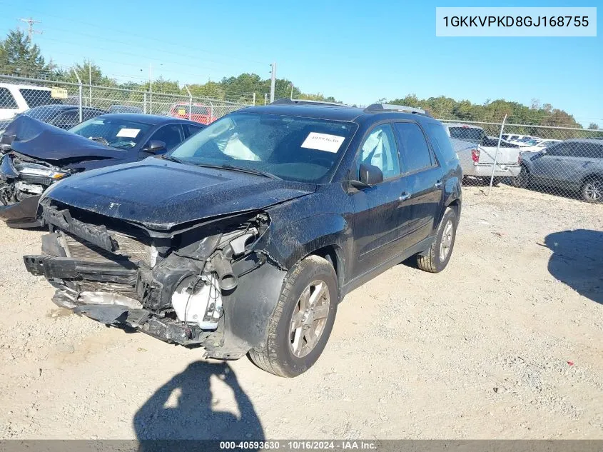 2016 GMC Acadia Sle-2 VIN: 1GKKVPKD8GJ168755 Lot: 40593630