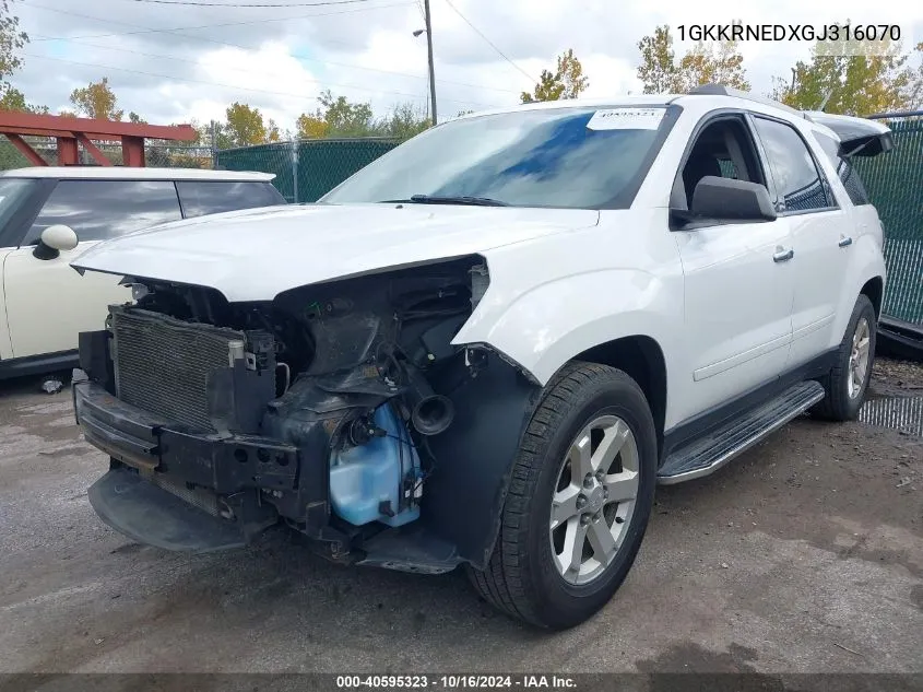 2016 GMC Acadia Sle-1 VIN: 1GKKRNEDXGJ316070 Lot: 40595323