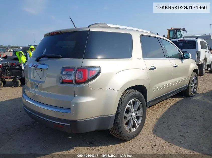 1GKKRRKD2GJ171960 2016 GMC Acadia Slt-1