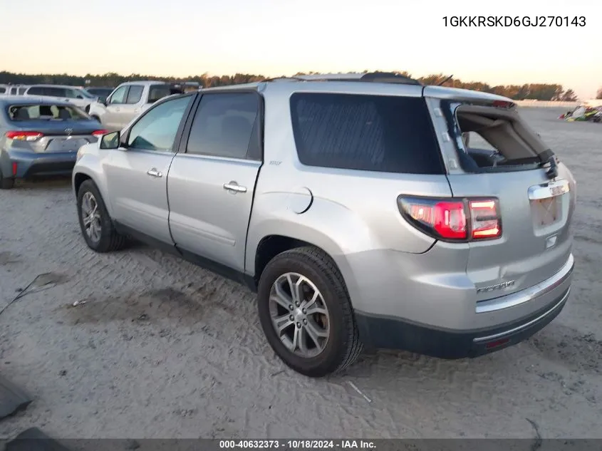 2016 GMC Acadia Slt-2 VIN: 1GKKRSKD6GJ270143 Lot: 40632373