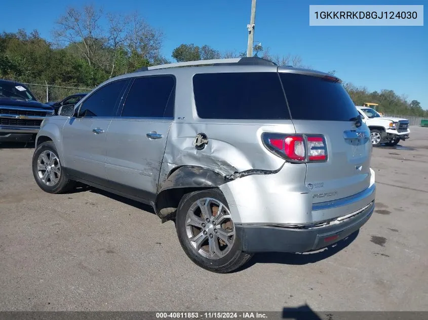 2016 GMC Acadia Slt-1 VIN: 1GKKRRKD8GJ124030 Lot: 40811853