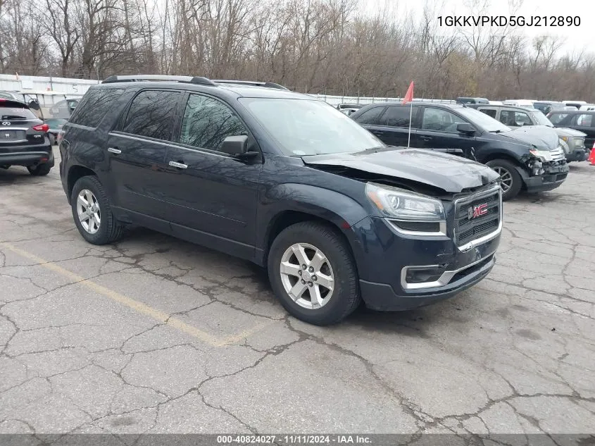 2016 GMC Acadia Sle-2 VIN: 1GKKVPKD5GJ212890 Lot: 40824027