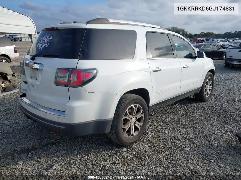 2016 GMC Acadia Slt-1 VIN: 1GKKRRKD6GJ174831 Lot: 40830242