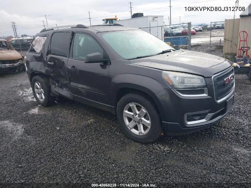 1GKKVPKD8GJ312708 2016 GMC Acadia Sle-2