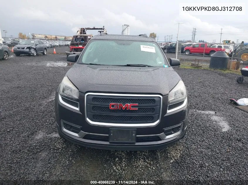 1GKKVPKD8GJ312708 2016 GMC Acadia Sle-2