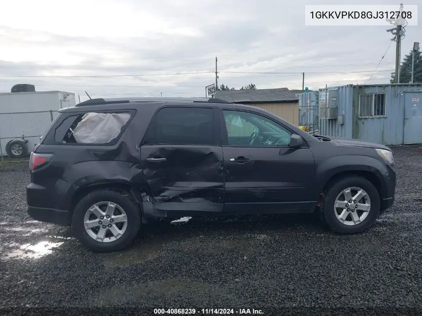 1GKKVPKD8GJ312708 2016 GMC Acadia Sle-2