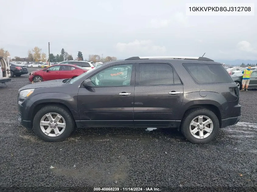 1GKKVPKD8GJ312708 2016 GMC Acadia Sle-2