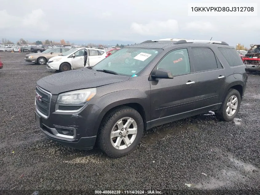 1GKKVPKD8GJ312708 2016 GMC Acadia Sle-2