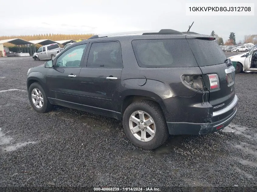 1GKKVPKD8GJ312708 2016 GMC Acadia Sle-2