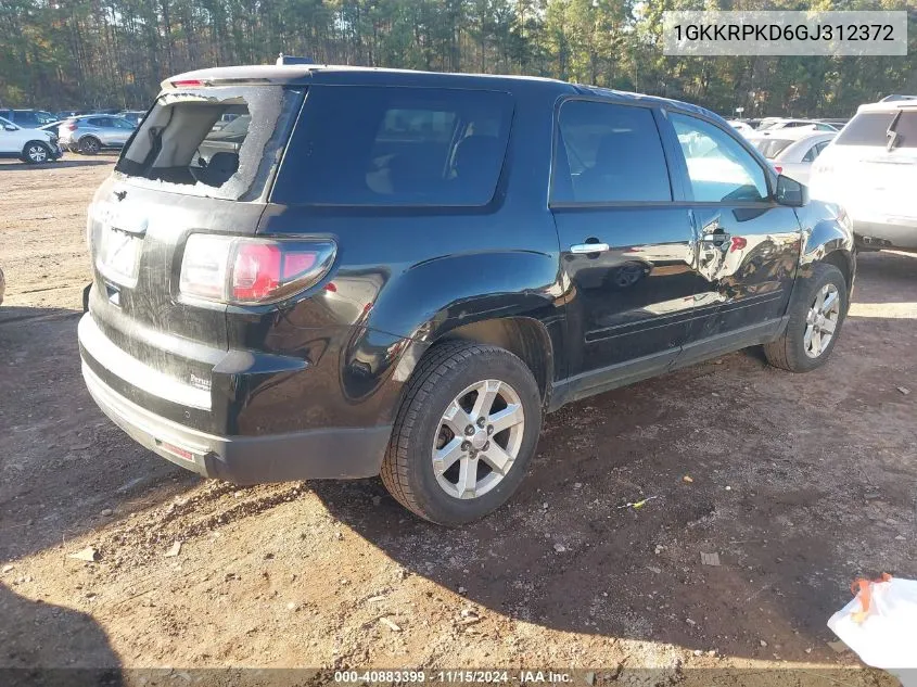 2016 GMC Acadia Sle-2 VIN: 1GKKRPKD6GJ312372 Lot: 40883399