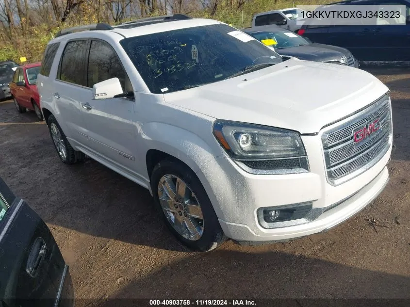 2016 GMC Acadia Denali VIN: 1GKKVTKDXGJ343323 Lot: 40903758