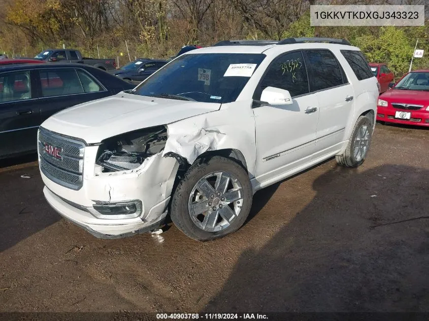 2016 GMC Acadia Denali VIN: 1GKKVTKDXGJ343323 Lot: 40903758