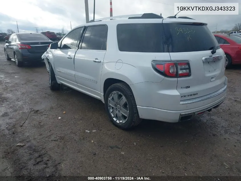 2016 GMC Acadia Denali VIN: 1GKKVTKDXGJ343323 Lot: 40903758