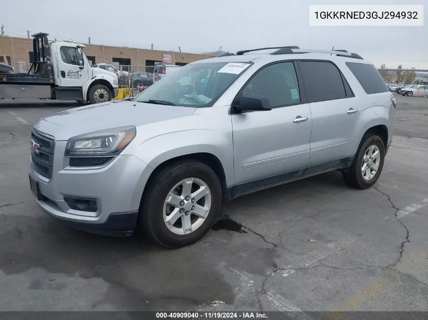 2016 GMC Acadia Sle-1 VIN: 1GKKRNED3GJ294932 Lot: 40909040