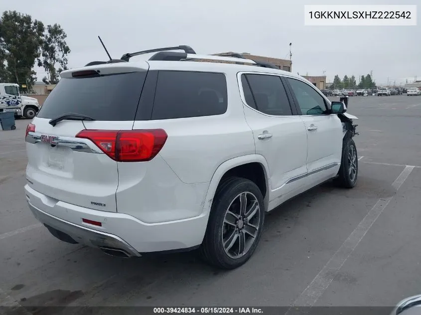 1GKKNXLSXHZ222542 2017 GMC Acadia Denali