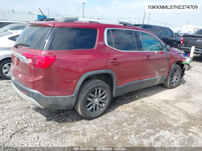 2017 GMC Acadia Slt-1 VIN: 1GKKNMLS7HZ274709 Lot: 39437426