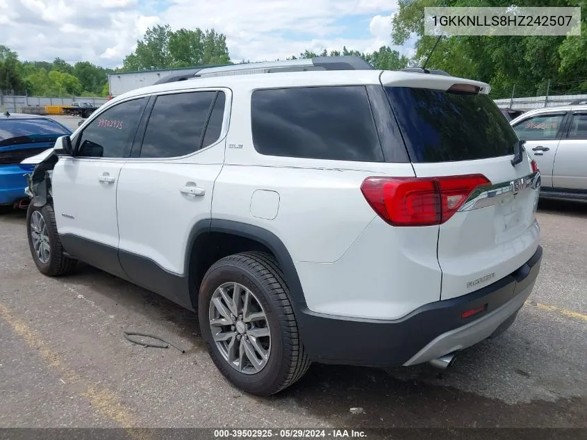 2017 GMC Acadia Sle-2 VIN: 1GKKNLLS8HZ242507 Lot: 39502925