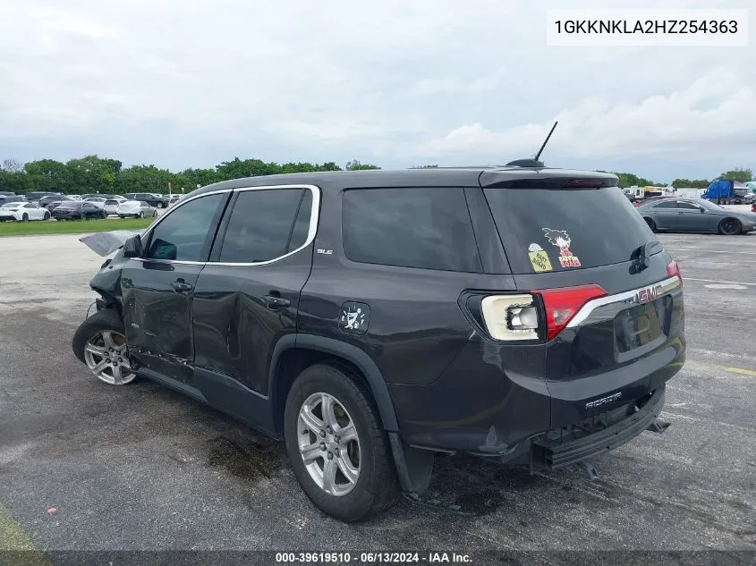 2017 GMC Acadia Sle-1 VIN: 1GKKNKLA2HZ254363 Lot: 39619510