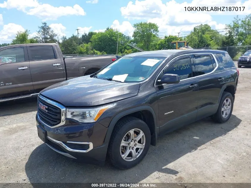 1GKKNRLA8HZ187017 2017 GMC Acadia Sle-1