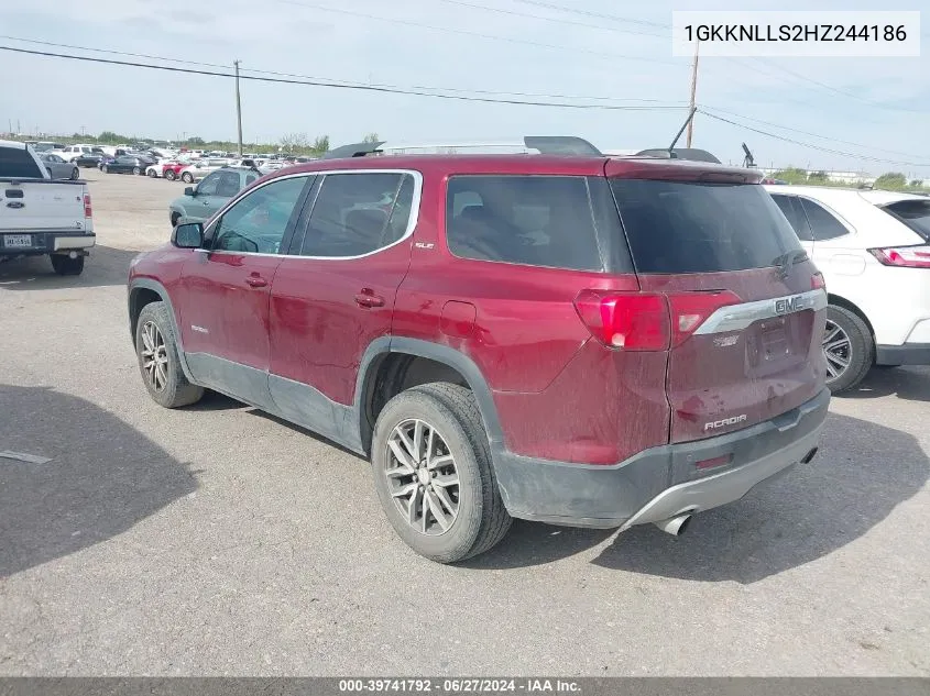 2017 GMC Acadia Sle-2 VIN: 1GKKNLLS2HZ244186 Lot: 39741792