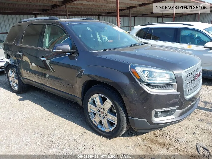 1GKKVSKD1HJ136105 2017 GMC Acadia Limited