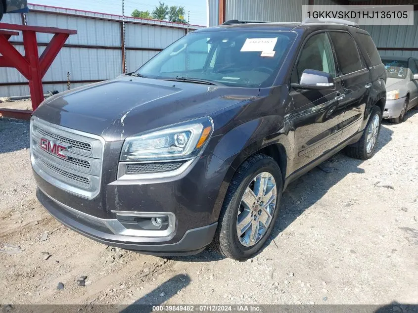 2017 GMC Acadia Limited VIN: 1GKKVSKD1HJ136105 Lot: 39849482