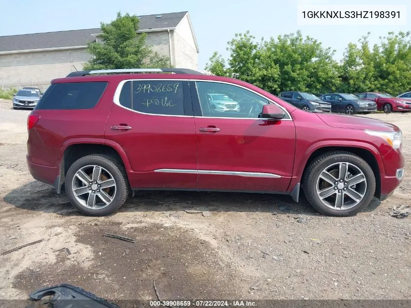 2017 GMC Acadia Denali VIN: 1GKKNXLS3HZ198391 Lot: 39908659