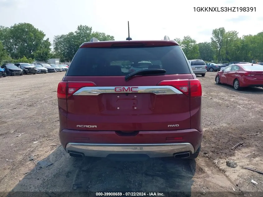 2017 GMC Acadia Denali VIN: 1GKKNXLS3HZ198391 Lot: 39908659