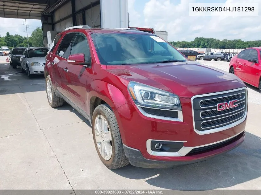 1GKKRSKD4HJ181298 2017 GMC Acadia Limited