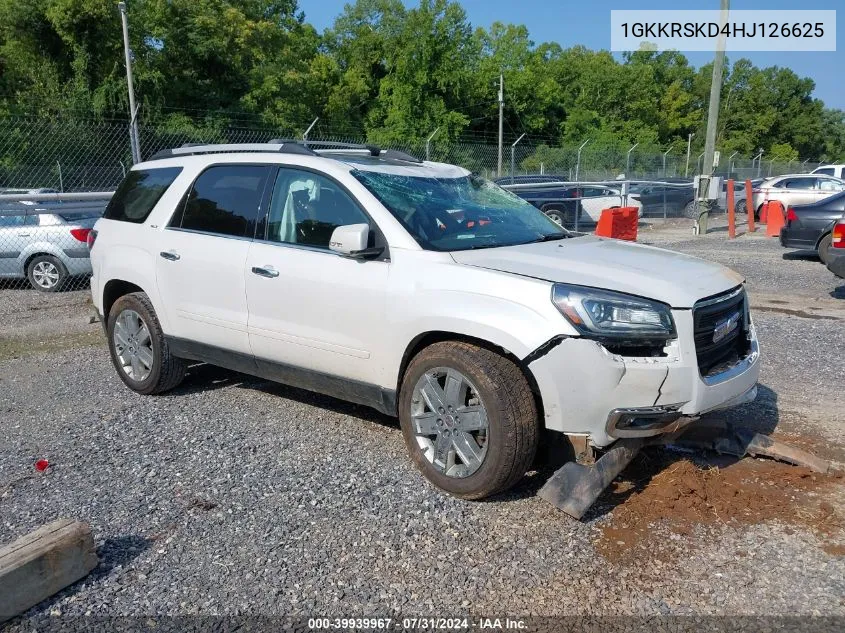 2017 GMC Acadia Limited VIN: 1GKKRSKD4HJ126625 Lot: 39939967