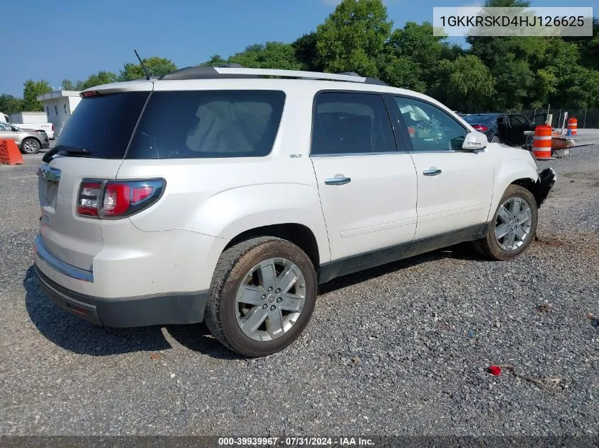 2017 GMC Acadia Limited VIN: 1GKKRSKD4HJ126625 Lot: 39939967