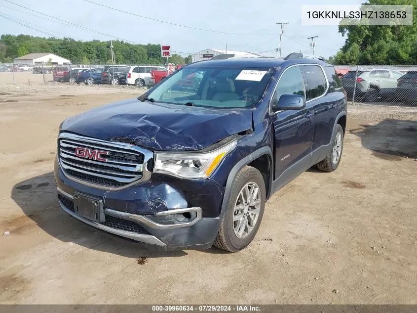 1GKKNLLS3HZ138653 2017 GMC Acadia Sle