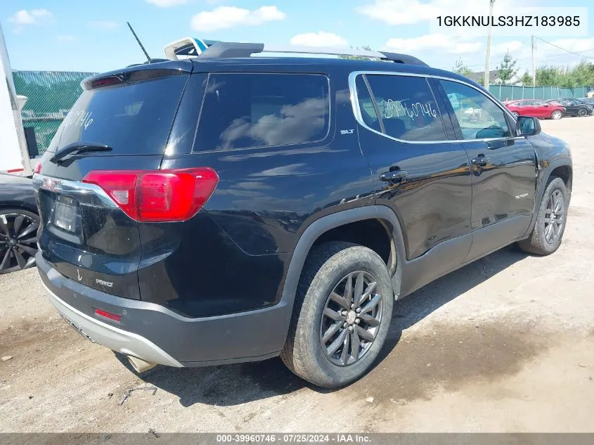 2017 GMC Acadia Slt-1 VIN: 1GKKNULS3HZ183985 Lot: 39960746